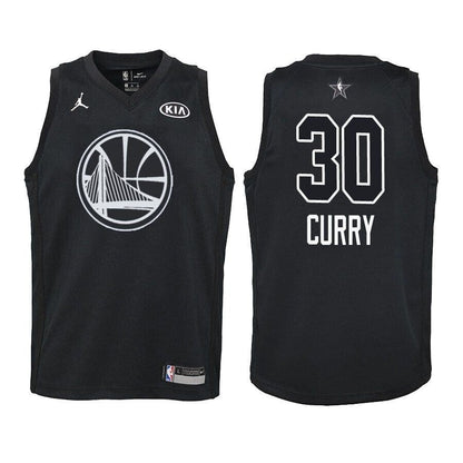2018 All-Star Warriors Youth Stephen Curry #30 Black Jersey