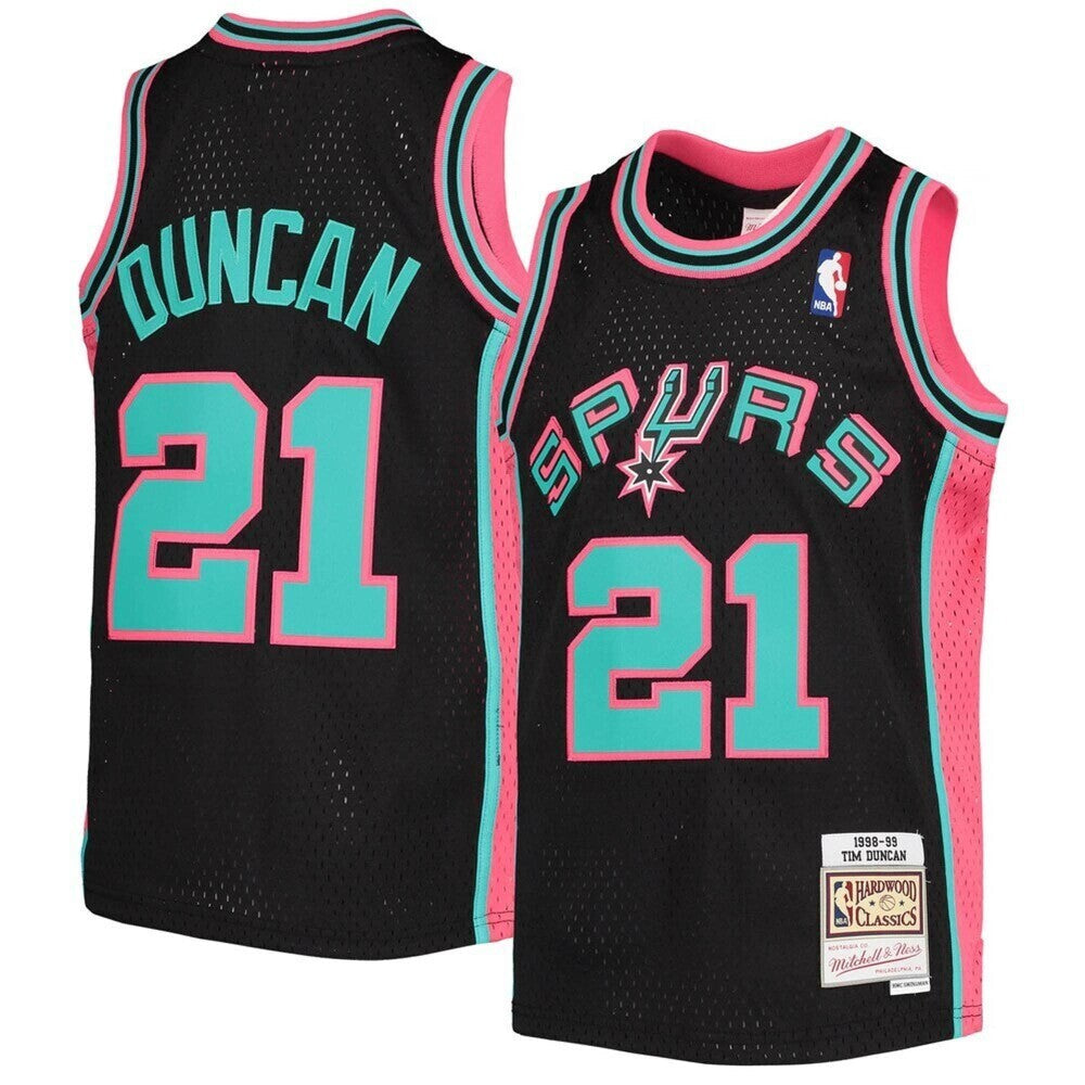 Tim Duncan San Antonio Spurs Mitchell & Ness  1998-99 Hardwood Classics Reload Jersey – Black
