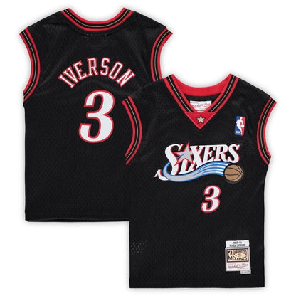 Allen Iverson Philadelphia 76Ers Mitchell & Ness Preschool 2000-2001 Hardwood Classics Throwback Team Jersey – Black