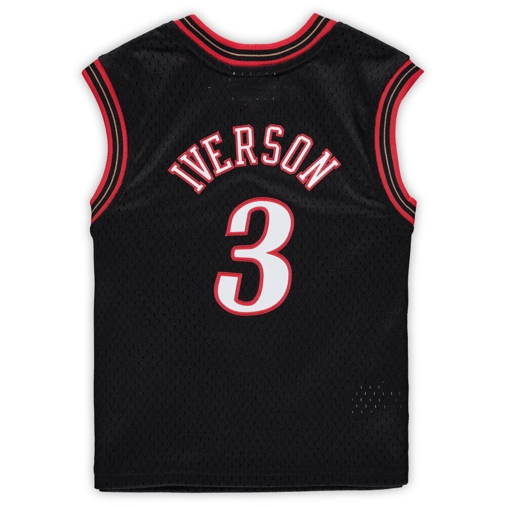 Allen Iverson Philadelphia 76Ers Mitchell & Ness Preschool 2000-2001 Hardwood Classics Throwback Team Jersey – Black