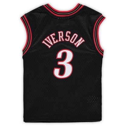 Allen Iverson Philadelphia 76Ers Mitchell & Ness Preschool 2000-2001 Hardwood Classics Throwback Team Jersey – Black