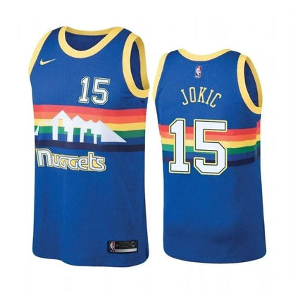 Men'S Denver Nuggets #15 Nikola Jokic Hardwood Classics Blue Jersey