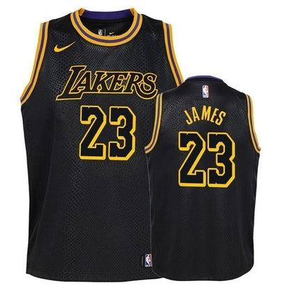 Youth Lakers Lebron James #23 City Black Jersey
