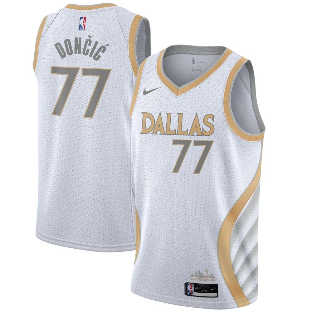 Luka Doncic Dallas Mavericks Nike Youth 2020/21 Swingman Jersey White - City Edition