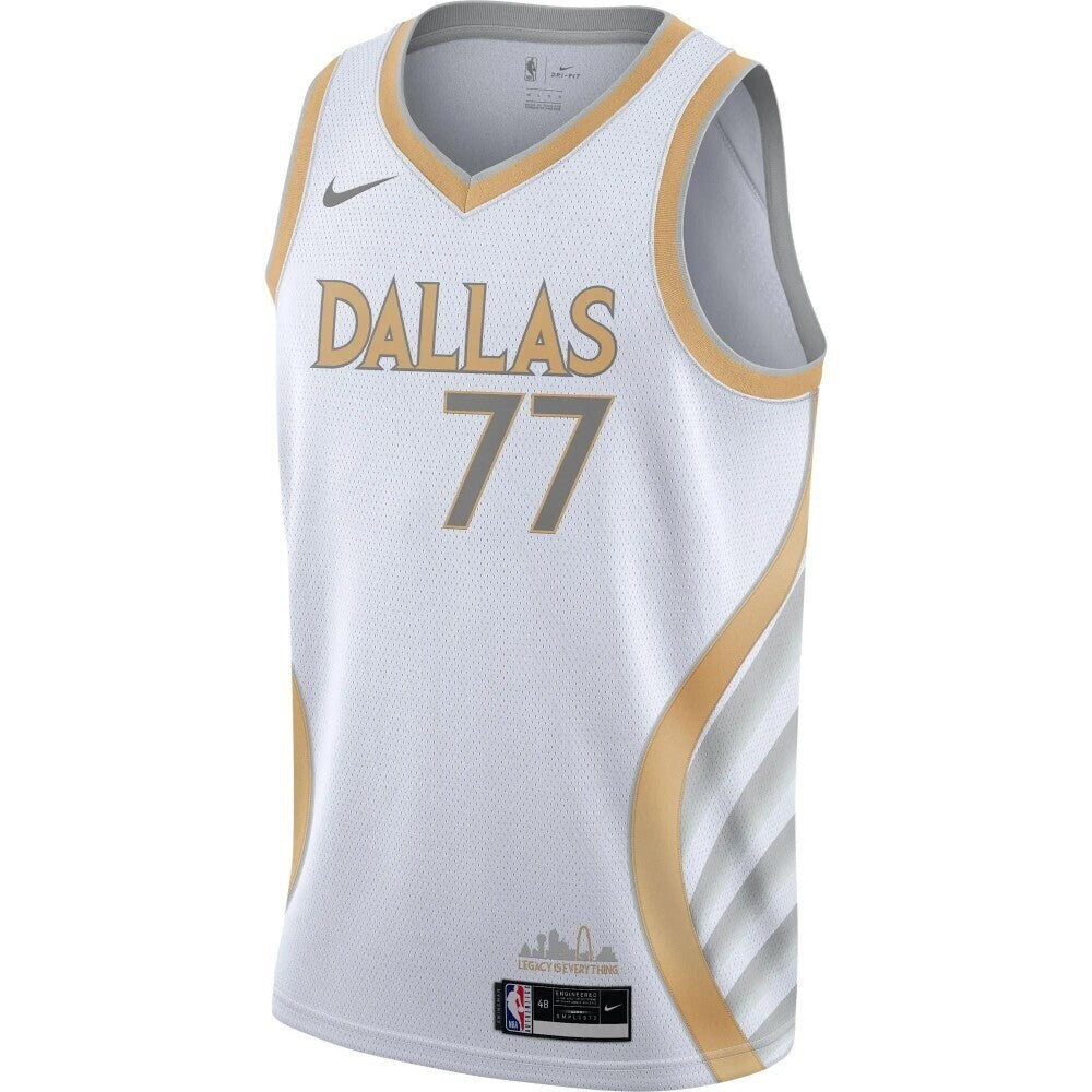 Luka Doncic Dallas Mavericks Nike Youth 2020/21 Swingman Jersey White - City Edition